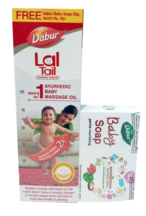 Dabur Lal Tail, 100ml + Free Dabur Baby Soap 